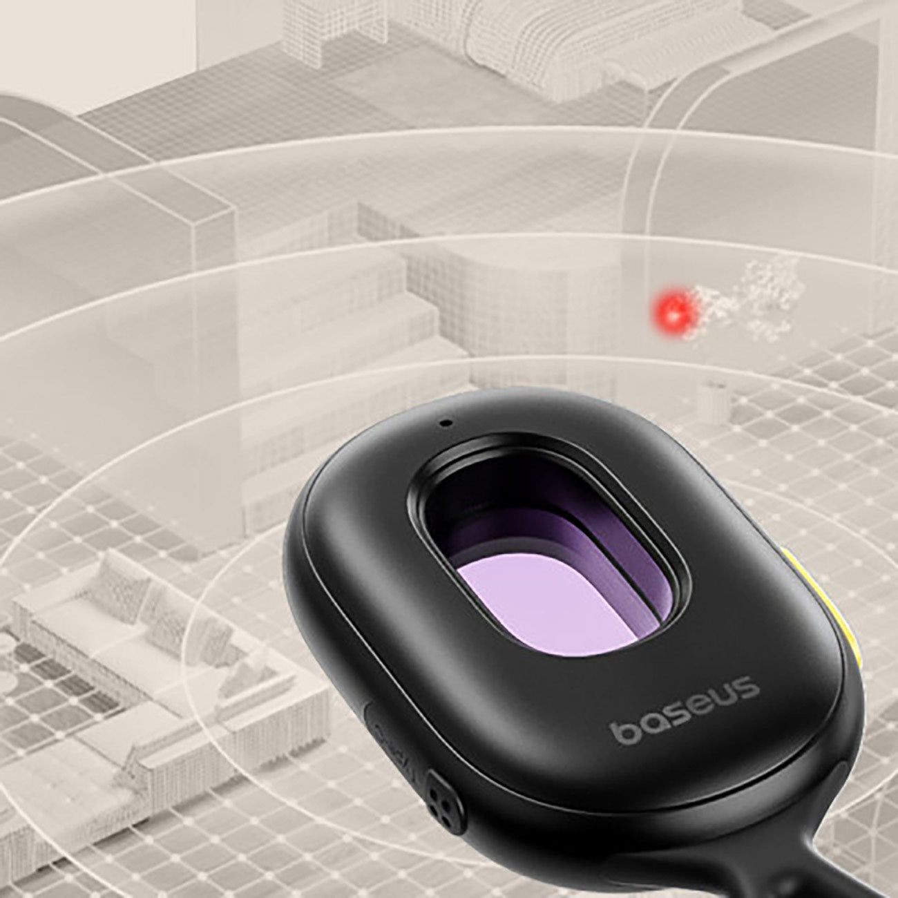 Wykrywacz ukrytych kamer Baseus Heyo Series II z alarmem i mini latarką + kabel Baseus Simple USB-A - USB-C