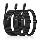 Baseus Tungsten Gold Zestaw kabli USB-C - USB-C 100W 1m 2m 3m