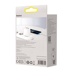 Baseus Compact 2U+C | Ładowarka USB-C 2xUSB-A 30W PD QC3.0 (iPhone 13 12)