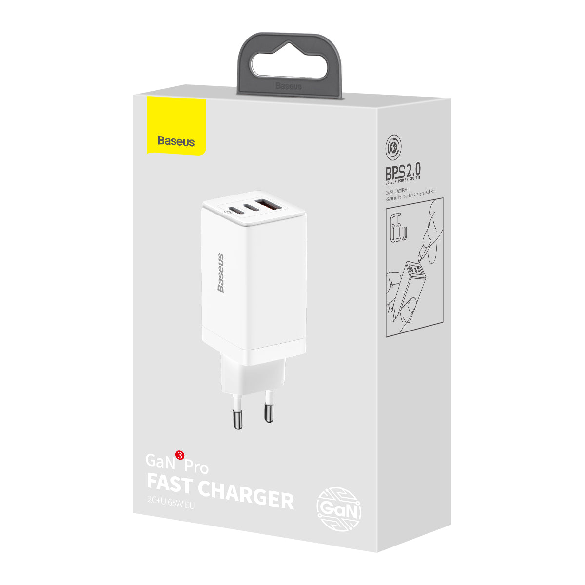 Baseus GaN 3 Pro 65W | Ładowarka USB-C Quick Charge 4.0 PD Huawei SCP 65W